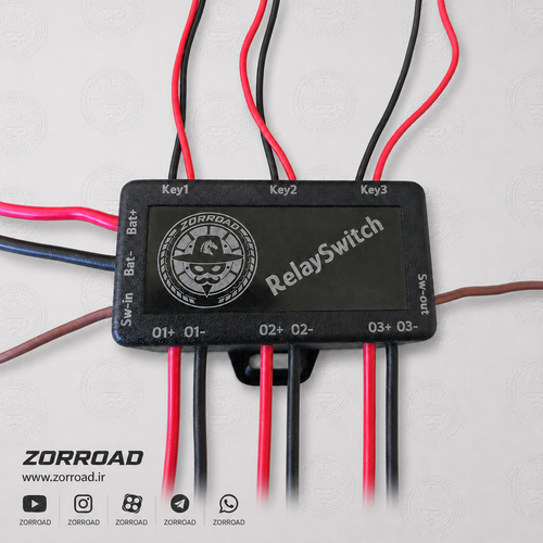 کیت رله سوئیچ سه کاناله ZORROAD مدل RelaySwitch با سیمهای ورودی و خروجی