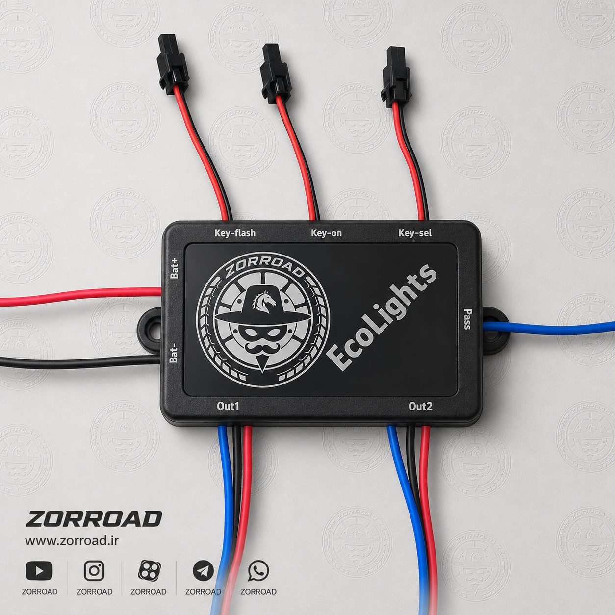 کیت کنترل هوشمند پروژکتور ZORROAD مدل EcoLights با ولتاژ ۱۲ ولت و حداکثر جریان ۱۰ آمپر