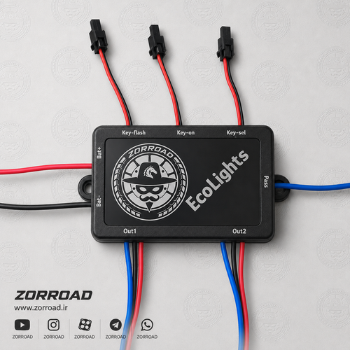 کیت کنترل هوشمند پروژکتور ZORROAD مدل EcoLights با ولتاژ ۱۲ ولت و حداکثر جریان ۱۰ آمپر